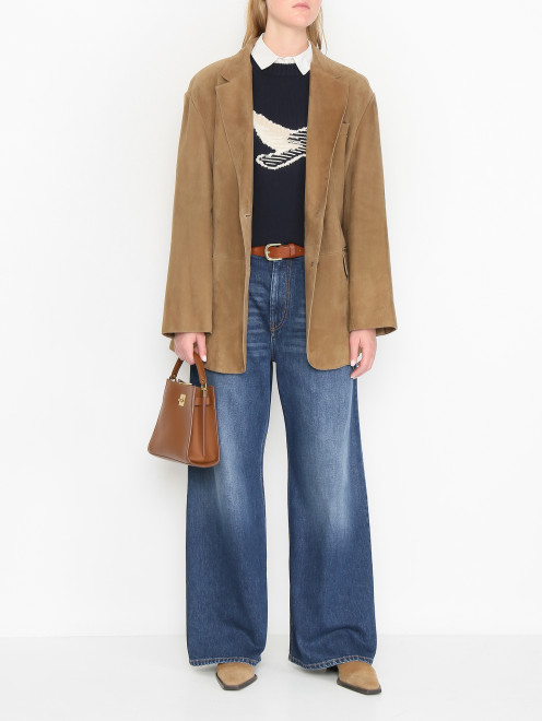 Куртка из замши на пуговицах Weekend Max Mara - МодельОбщийВид