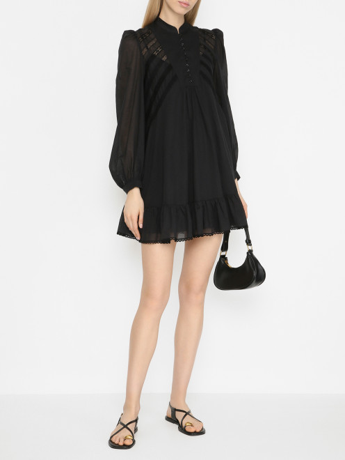 Хлопковое платье с воланом и кружевом Weekend Max Mara - МодельОбщийВид