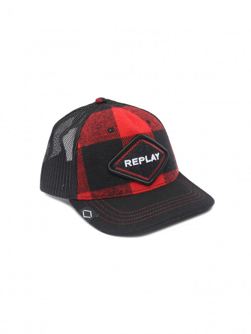 Комбинированная кепка с узором Replay - Общий вид