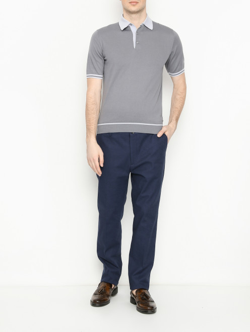 Джемпер из хлопка с воротом поло Doriani Cashmere - МодельОбщийВид