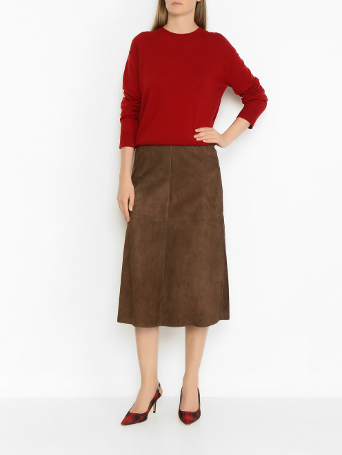 Шерстяной джемпер с логотипом на локтях Max Mara - МодельОбщийВид