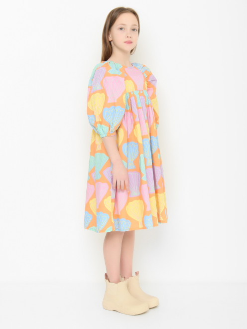Платье из хлопка с узором Stella McCartney kids - МодельВерхНиз