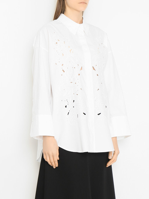 Рубашка из хлопка с вышивкой Dorothee Schumacher - МодельВерхНиз