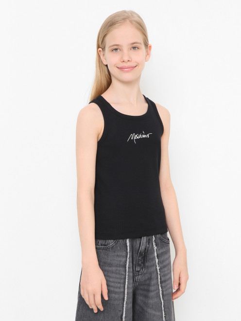Топ из хлопка с логотипом Moschino - МодельВерхНиз