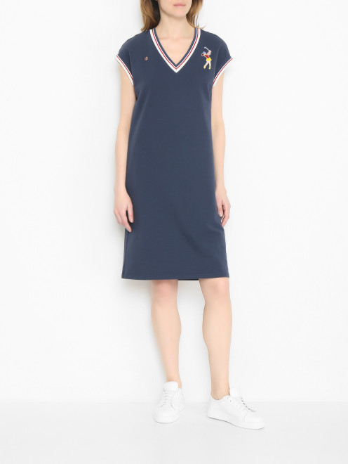 Трикотажное платье с V-образным вырезом BOSCO - МодельОбщийВид
