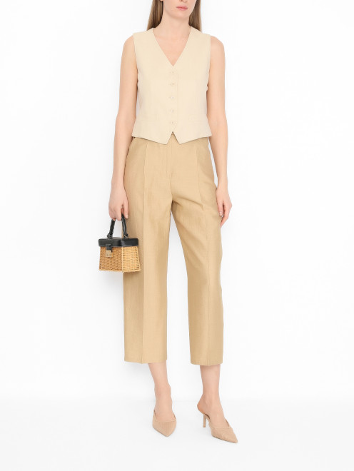 Жилет из вискозы и льна Weekend Max Mara - МодельОбщийВид
