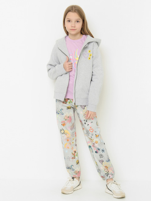 Толстовка на молнии с вышивкой Stella McCartney kids - МодельОбщийВид