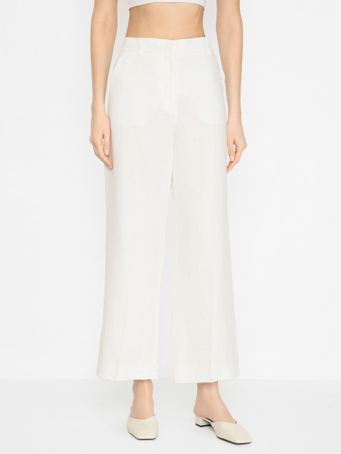 Брюки из льна прямого кроя Weekend Max Mara - МодельВерхНиз