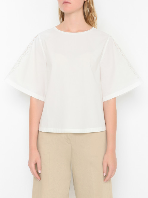 Трикотажная блуза из хлопка Weekend Max Mara - МодельВерхНиз