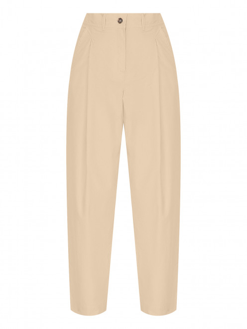 Брюки из хлопка с защипами Weekend Max Mara - Общий вид