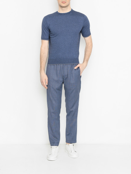 Футболка с круглым вырезом из хлопка и кашемира Doriani Cashmere - МодельОбщийВид