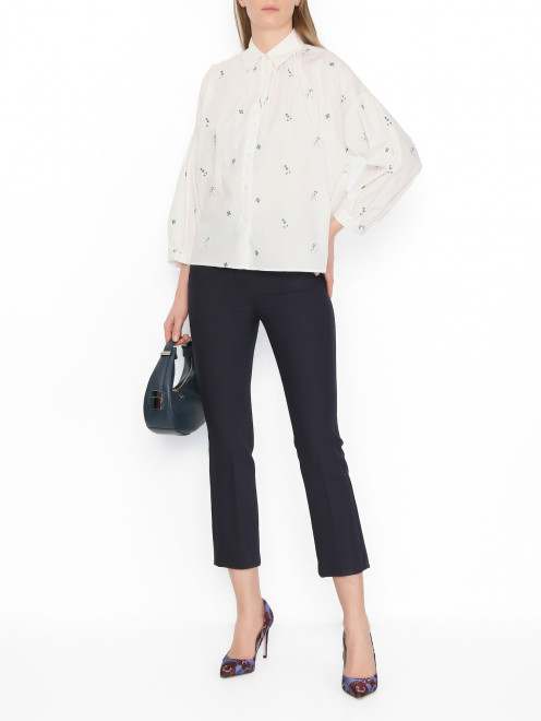 Блуза из хлопка с вышивкой Weekend Max Mara - МодельОбщийВид