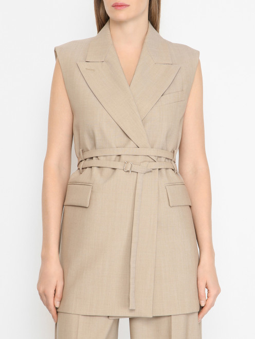 Жилет из шерсти с разрезами Sportmax - МодельВерхНиз