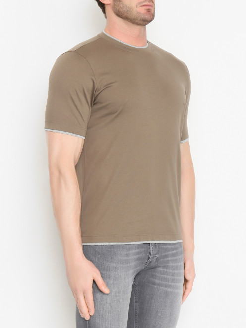 Однотонная футболка из хлопка Gran Sasso - МодельВерхНиз
