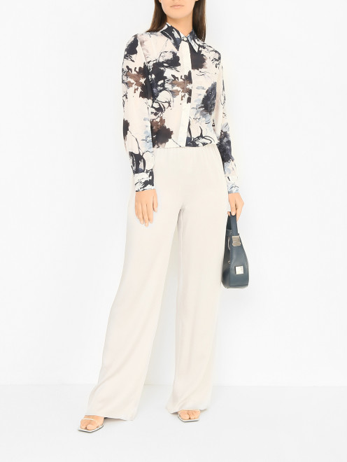 Блуза из шелка с узором Marina Rinaldi - МодельОбщийВид