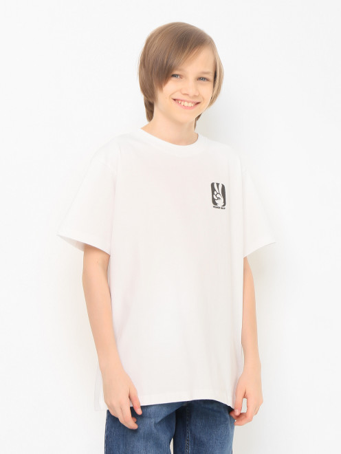 Хлопковая футболка декорированная принтом Molo - МодельВерхНиз