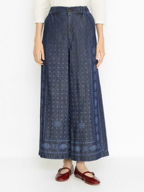 Брюки из денима с узором Weekend Max Mara - МодельВерхНиз