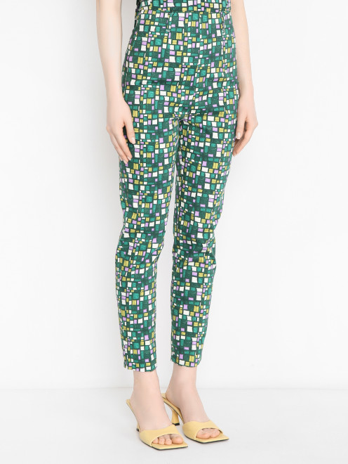 Брюки из хлопка с узором Weekend Max Mara - МодельВерхНиз