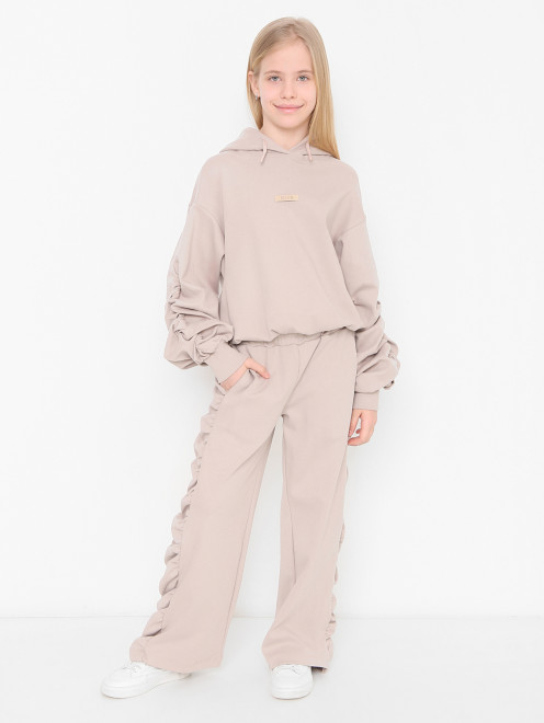 Трикотажные брюки из хлопка MSGM - МодельОбщийВид