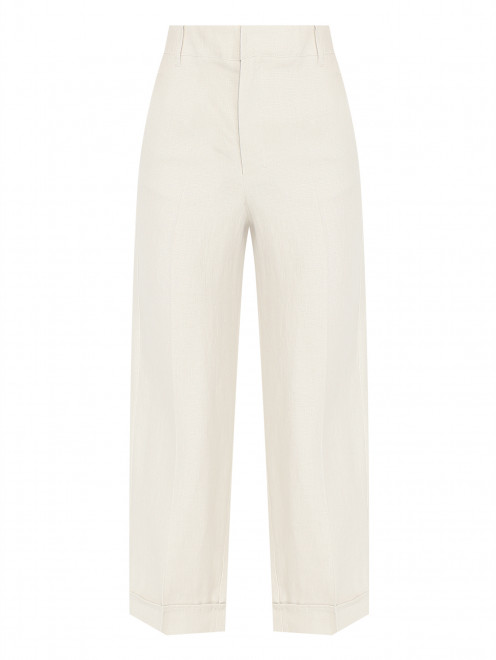 Брюки из льна с подворотами Max Mara - Общий вид