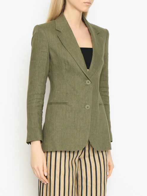 Однотонный жакет из льна Max Mara - МодельВерхНиз