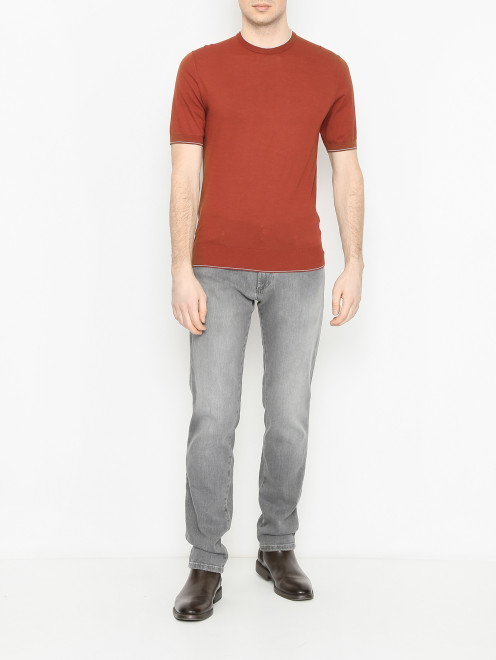 Футболка с круглым вырезом из хлопка Doriani Cashmere - МодельОбщийВид