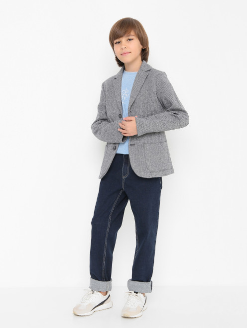 Хлопковый пиджак с накладными карманами Il Gufo - МодельОбщийВид