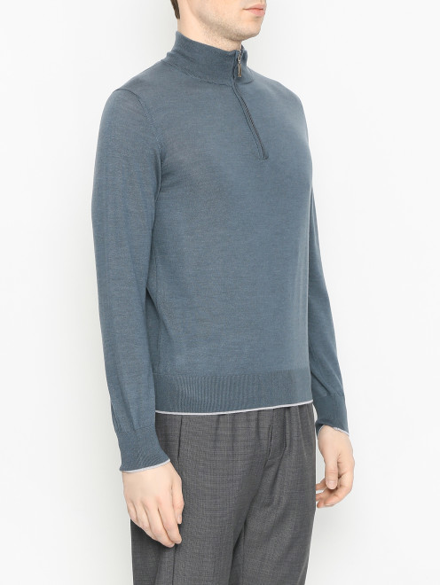 Кардиган с замком воротником из шерсти и шелка Doriani Cashmere - МодельВерхНиз