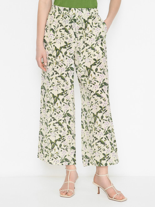 Брюки из шелка с узором Weekend Max Mara - МодельВерхНиз