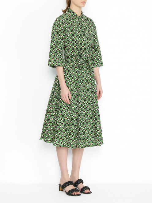 Платье из хлопка с узором Weekend Max Mara - МодельВерхНиз
