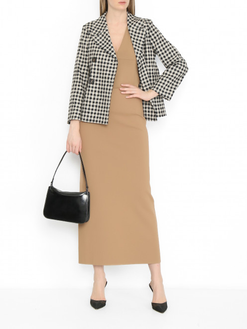 Двубортный жакет из хлопка и шелка Max Mara - МодельОбщийВид