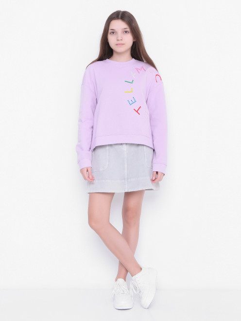 Толстовка из хлопка с логотипом Stella McCartney kids - МодельОбщийВид