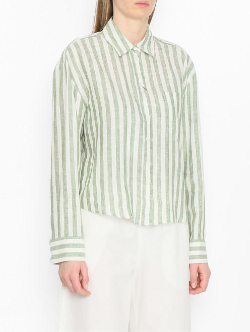 Укороченная рубашка из льна Weekend Max Mara - МодельВерхНиз