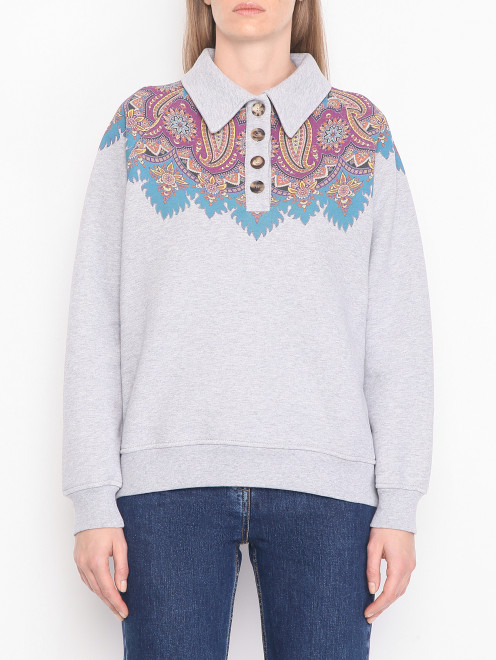 Утепленная толстовка из хлопка Etro - МодельВерхНиз