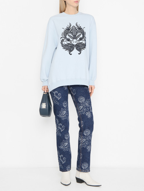 Джинсы с узором Etro - МодельОбщийВид