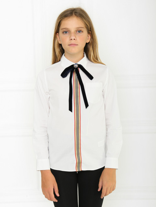 Бархатный галстук с украшением Aletta Couture - МодельВерхНиз