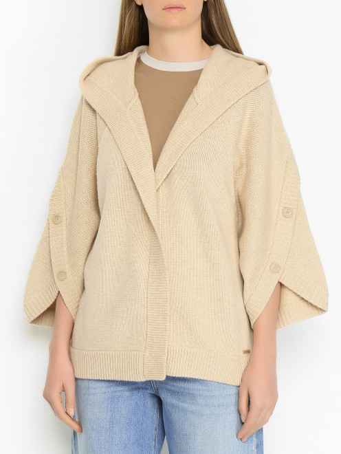 Кардиган с капюшоном из шерсти и кашемира Max Mara - МодельВерхНиз