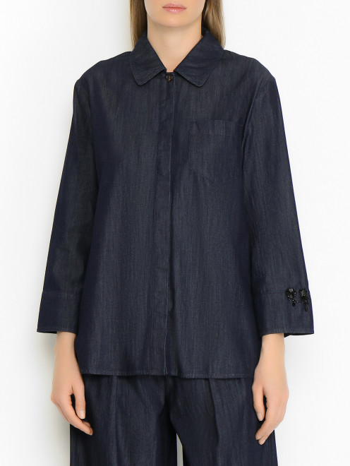 Рубашка из тонкого денима Max Mara - МодельВерхНиз