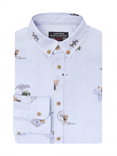 Рубашка с узором из хлопка Lapin House - Общий вид