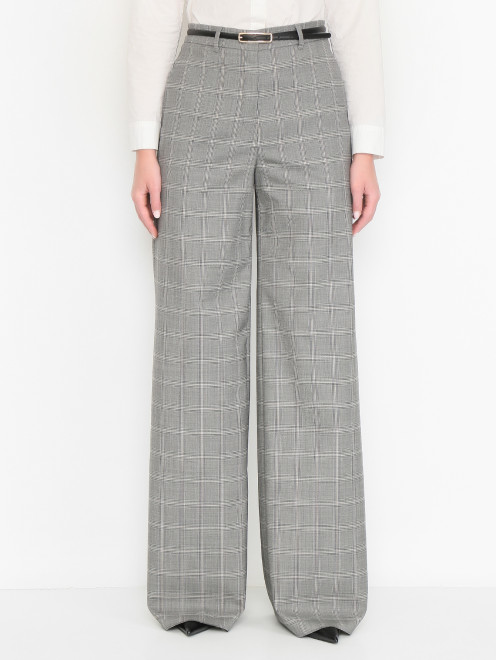 Брюки из смешанной шерсти с ремнем Max Mara - МодельВерхНиз