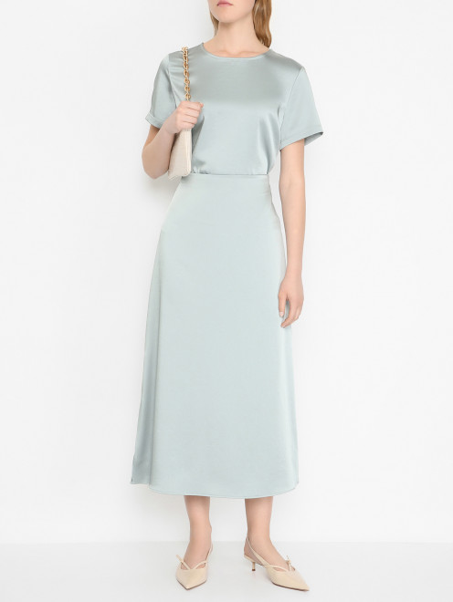 Атласный топ с короткими рукавами Weekend Max Mara - МодельОбщийВид