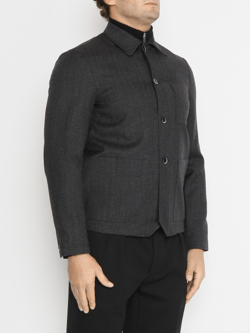 Куртка однотонная из шерсти с карманами Barena - МодельВерхНиз
