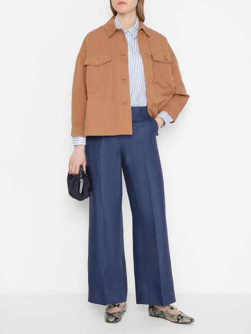 Куртка из хлопка и льна на кулиске Weekend Max Mara - МодельОбщийВид