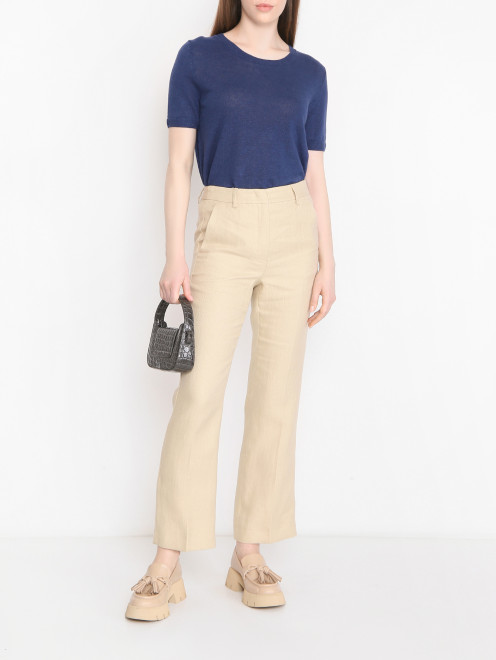 Джемпер из льна с короткими рукавами Weekend Max Mara - МодельОбщийВид