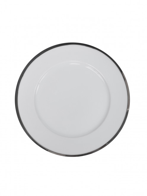 Тарелка десертная из фарфора с каймой из серебра Puiforcat - Обтравка1