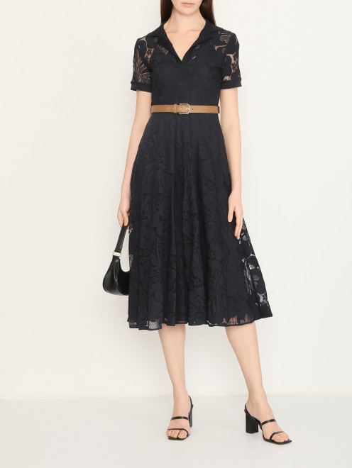 Платье с коротким рукавам и ремнем Max Mara - МодельОбщийВид
