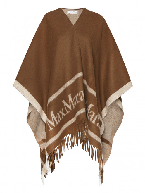 Пончо из шерсти с бахромой Max Mara - Общий вид