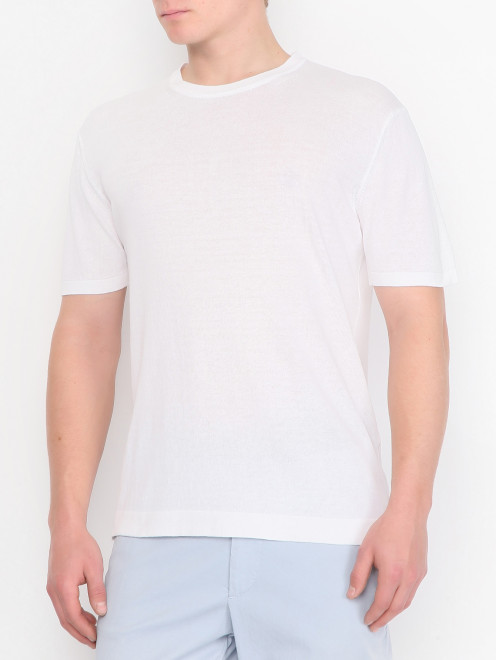 Трикотажная футболка из хлопка Piacenza Cashmere 1733 - МодельВерхНиз