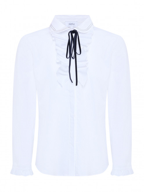 Блуза из хлопка со стразами Aletta Couture - Общий вид