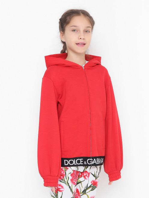Хлопковая толстовка с капюшоном Dolce & Gabbana - МодельВерхНиз